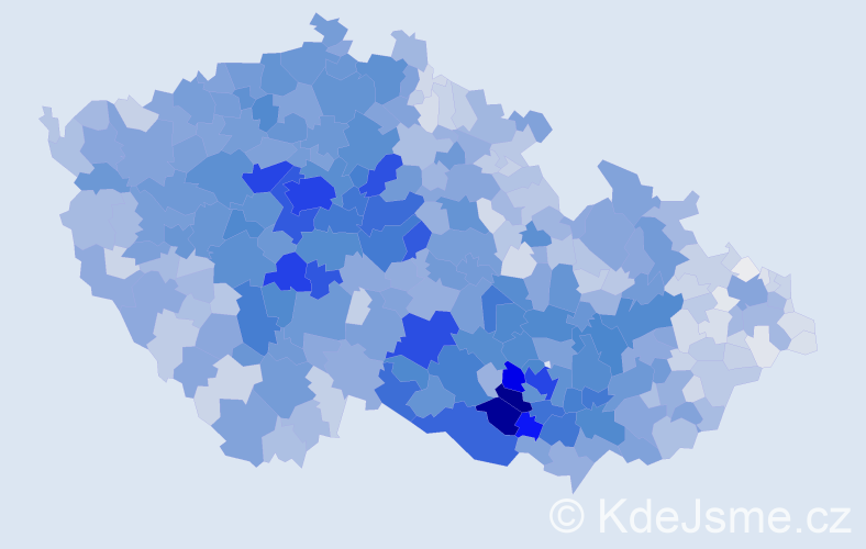 Příjmení: 'Procházková', počet výskytů 16347 v celé ČR