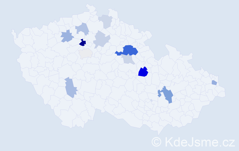 Příjmení: 'Grigelová', počet výskytů 27 v celé ČR
