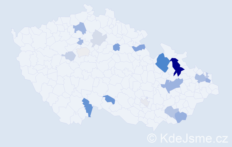 Příjmení: 'Barčík', počet výskytů 46 v celé ČR