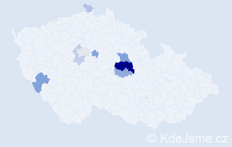 Příjmení: 'Kudrnková', počet výskytů 36 v celé ČR