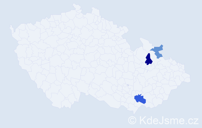 Příjmení: 'Apostol', počet výskytů 4 v celé ČR