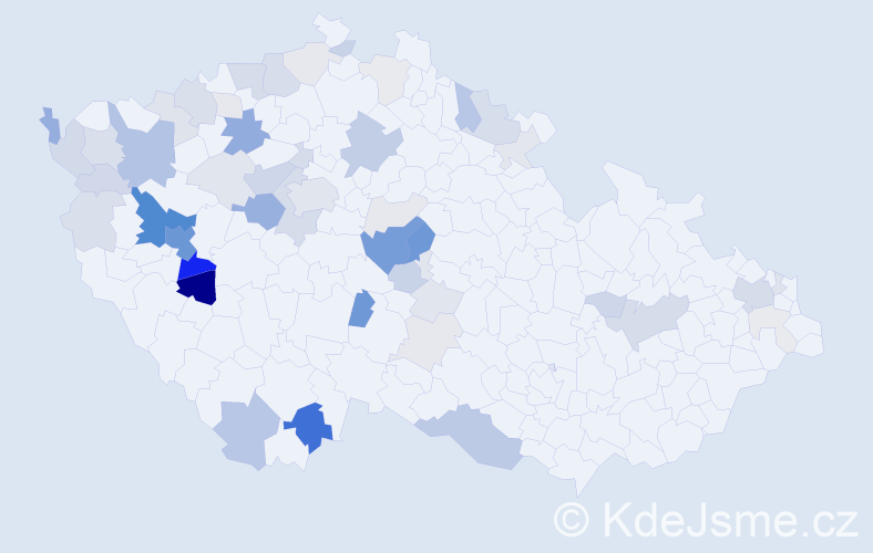Příjmení: 'Nocar', počet výskytů 172 v celé ČR