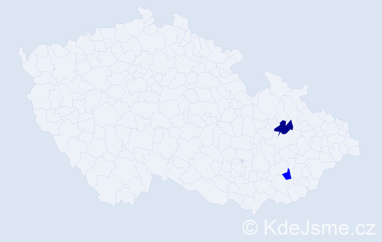 Příjmení: 'Kučmin', počet výskytů 3 v celé ČR