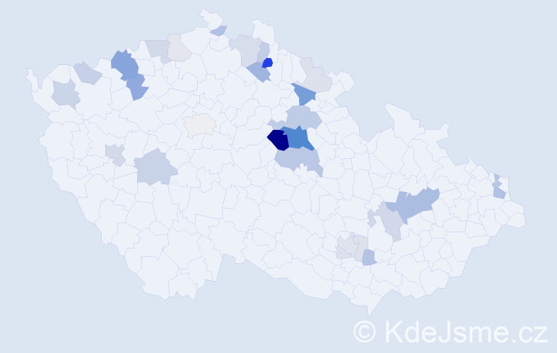 Příjmení: 'Kvoch', počet výskytů 87 v celé ČR