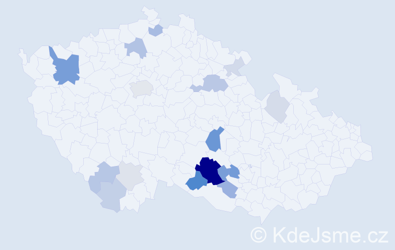 Příjmení: 'Vyletělová', počet výskytů 51 v celé ČR