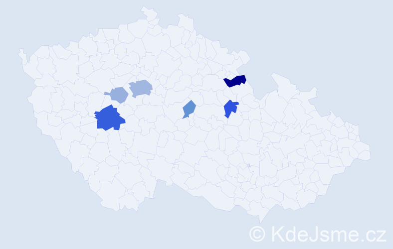 Příjmení: 'Mračno', počet výskytů 21 v celé ČR