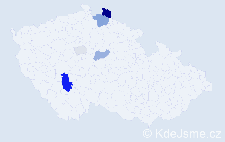 Příjmení: 'Kouďová', počet výskytů 11 v celé ČR