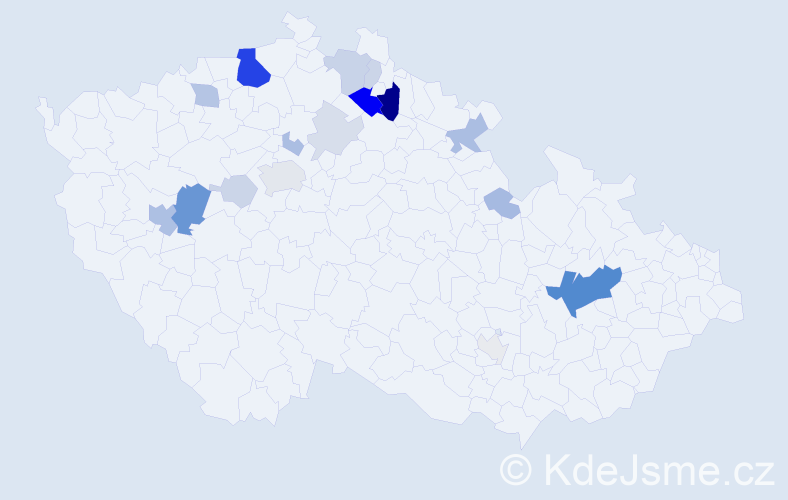 Příjmení: 'Černohouzová', počet výskytů 62 v celé ČR