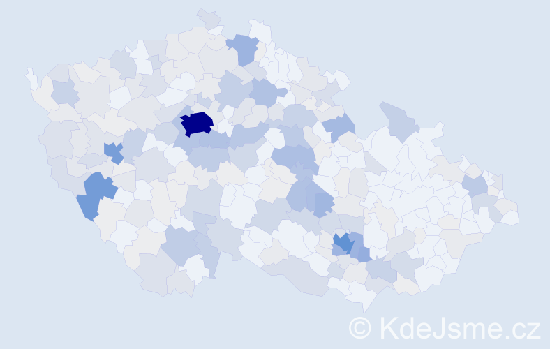 Příjmení: 'Paleček', počet výskytů 949 v celé ČR