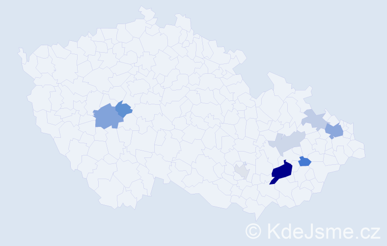 Příjmení: 'Stachoň', počet výskytů 20 v celé ČR