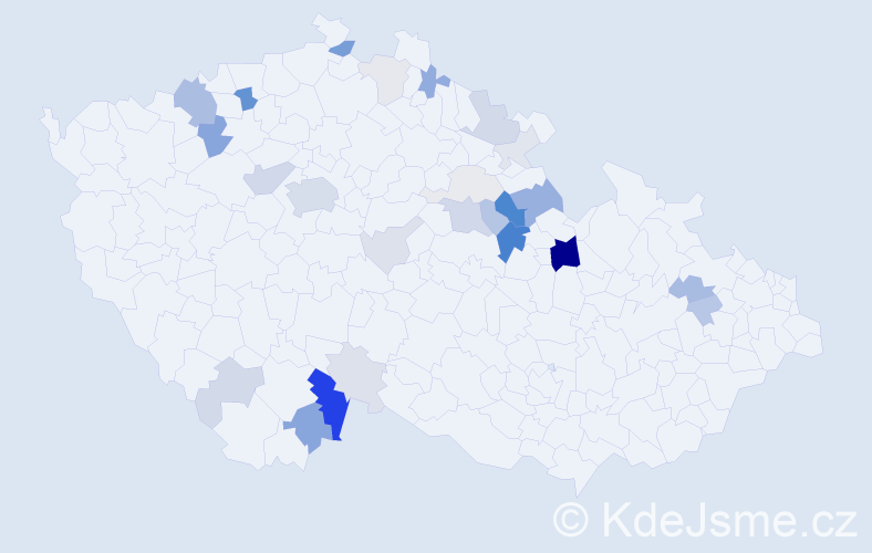 Příjmení: 'Konárek', počet výskytů 89 v celé ČR