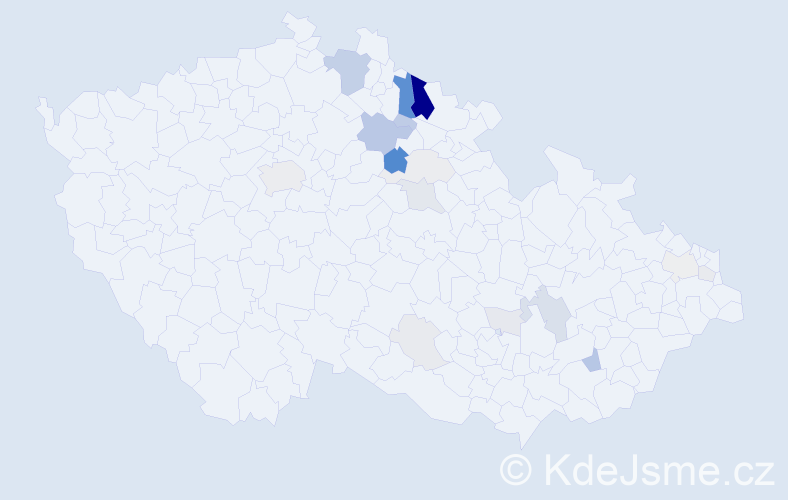 Příjmení: 'Forbelská', počet výskytů 64 v celé ČR