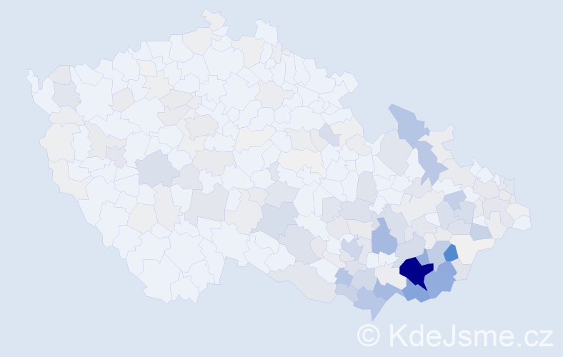 Příjmení: 'Hanáčková', počet výskytů 896 v celé ČR