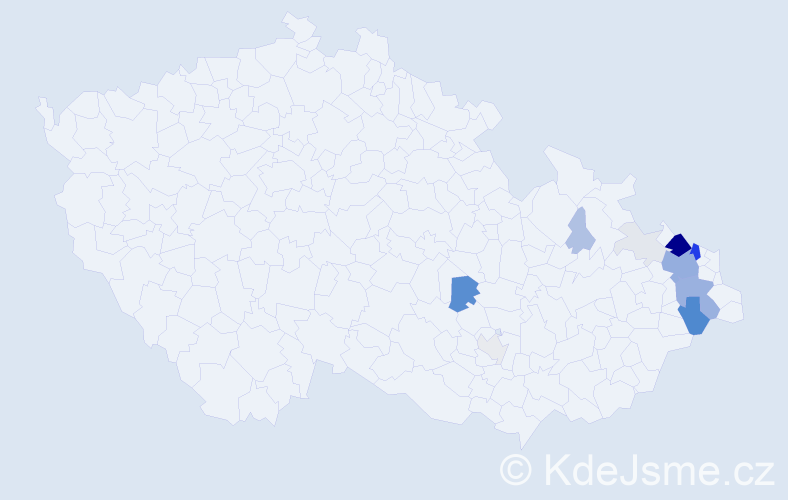 Příjmení: 'Fulnečková', počet výskytů 64 v celé ČR