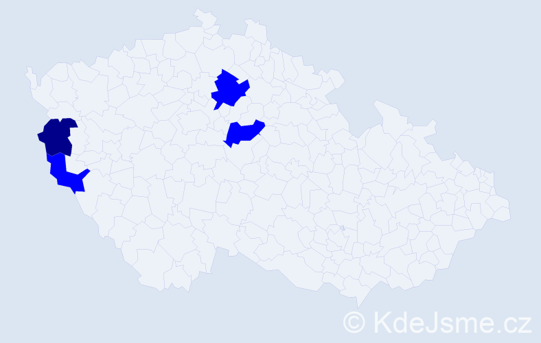 Příjmení: 'Keruą', počet výskytů 5 v celé ČR