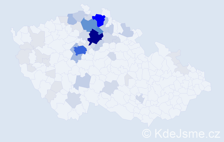 Příjmení: 'Prskavec', počet výskytů 171 v celé ČR