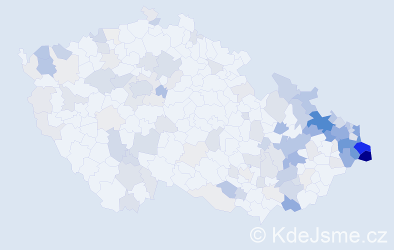 Příjmení: 'Mazur', počet výskytů 491 v celé ČR