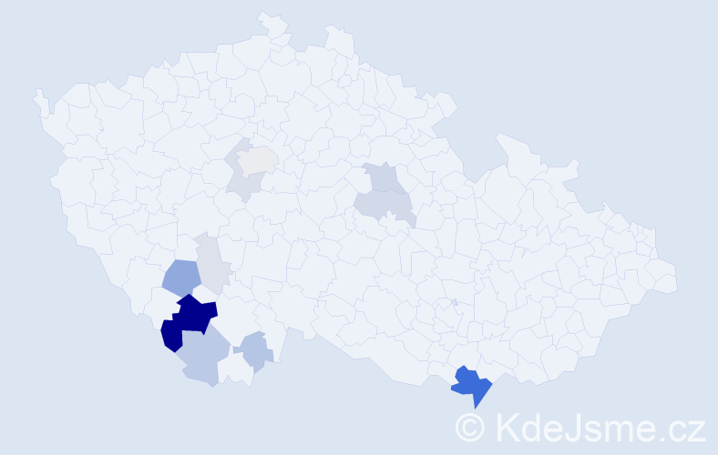 Příjmení: 'Hůrská', počet výskytů 49 v celé ČR