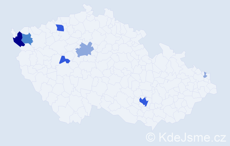 Příjmení: 'Zbubnová', počet výskytů 19 v celé ČR