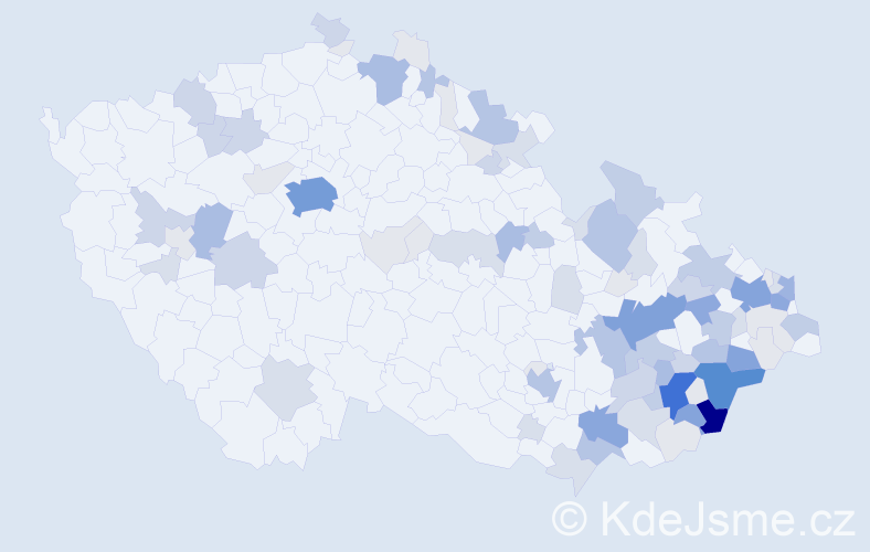 Příjmení: 'Valčík', počet výskytů 326 v celé ČR