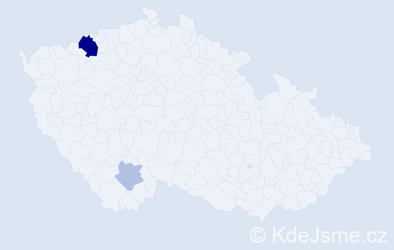 Příjmení: 'Debel', počet výskytů 6 v celé ČR
