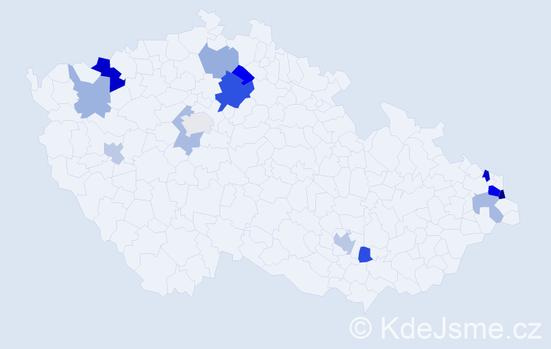 Příjmení: 'Dömény', počet výskytů 26 v celé ČR