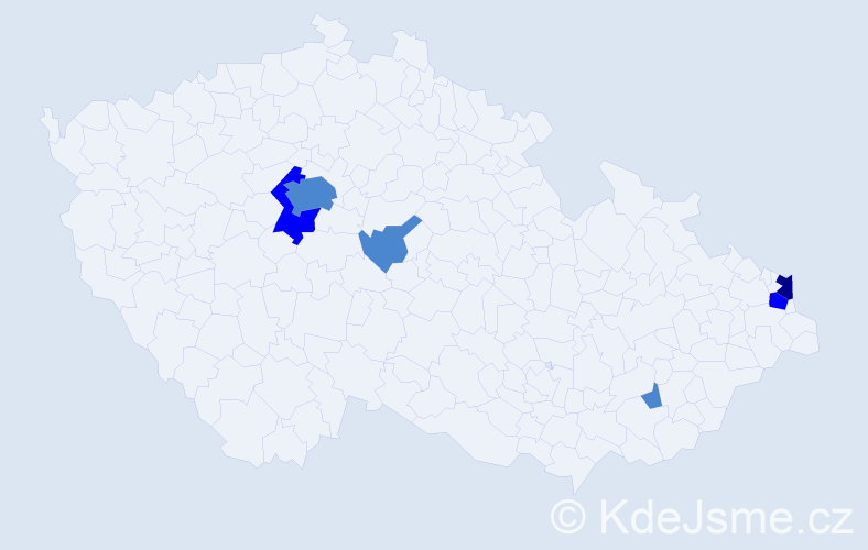 Příjmení: 'Bartulíková', počet výskytů 10 v celé ČR
