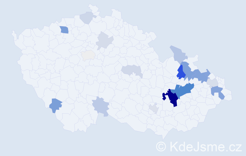 Příjmení: 'Lisický', počet výskytů 55 v celé ČR