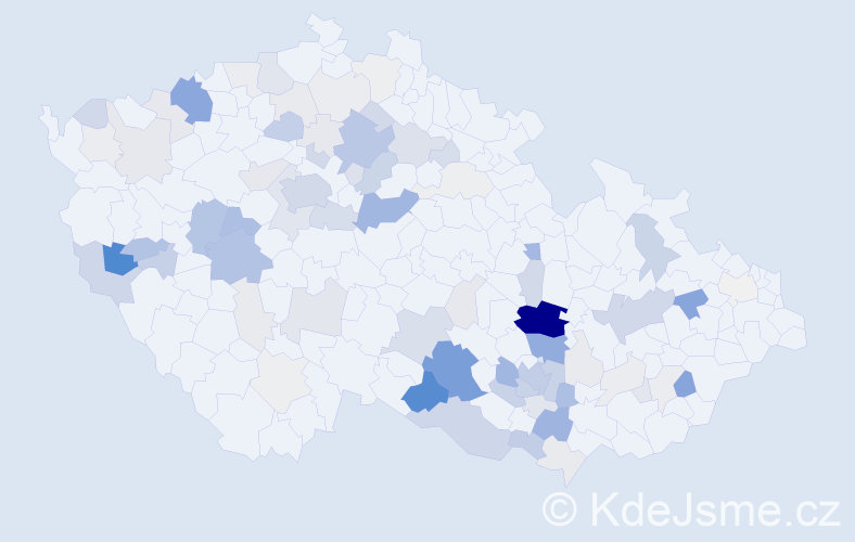 Příjmení: 'Chloupek', počet výskytů 335 v celé ČR