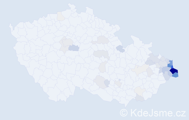 Příjmení: 'Mrózek', počet výskytů 278 v celé ČR