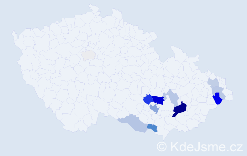 Příjmení: 'Vdolečková', počet výskytů 28 v celé ČR