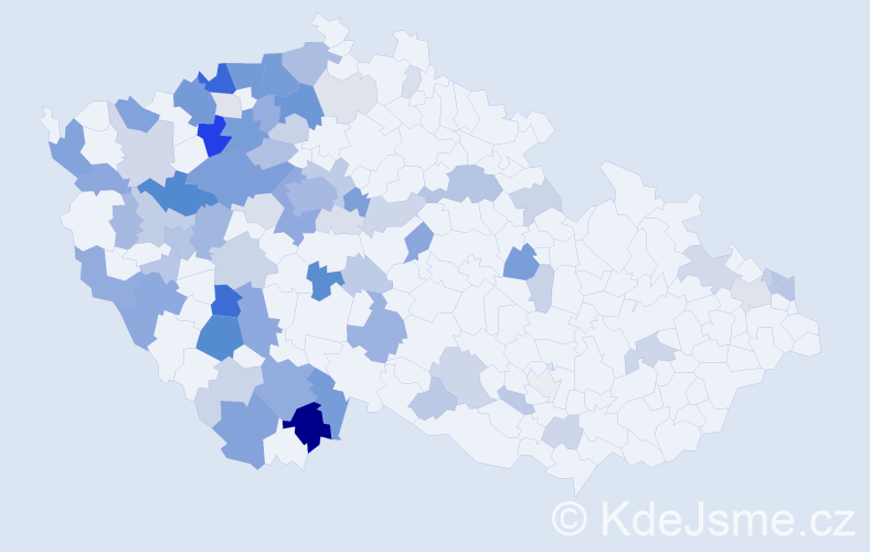 Příjmení: 'Kopta', počet výskytů 256 v celé ČR