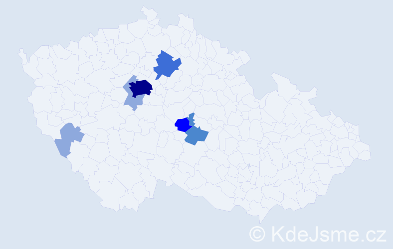 Příjmení: 'Kotanová', počet výskytů 27 v celé ČR