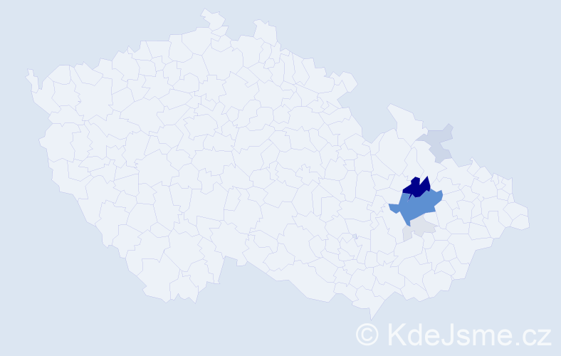 Příjmení: 'Pudl', počet výskytů 26 v celé ČR