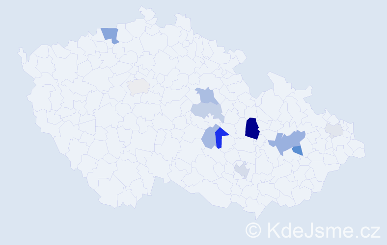Příjmení: 'Kronesová', počet výskytů 21 v celé ČR