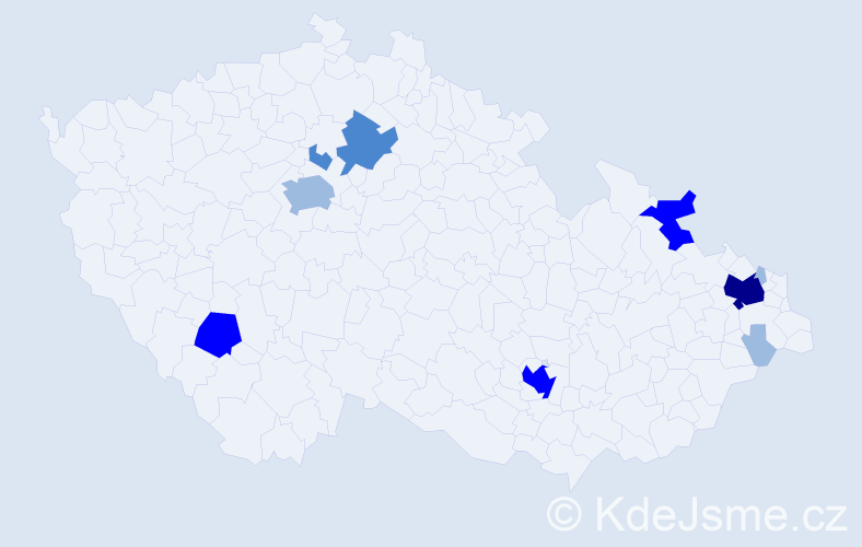 Příjmení: 'Turčák', počet výskytů 20 v celé ČR