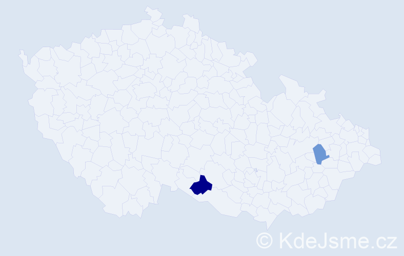 Příjmení: 'Tomák', počet výskytů 3 v celé ČR