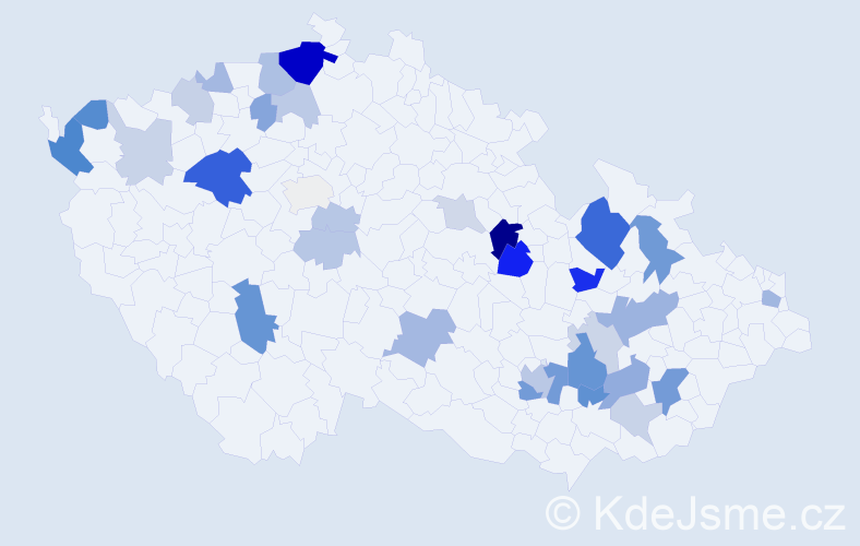 Příjmení: 'Pavlák', počet výskytů 78 v celé ČR