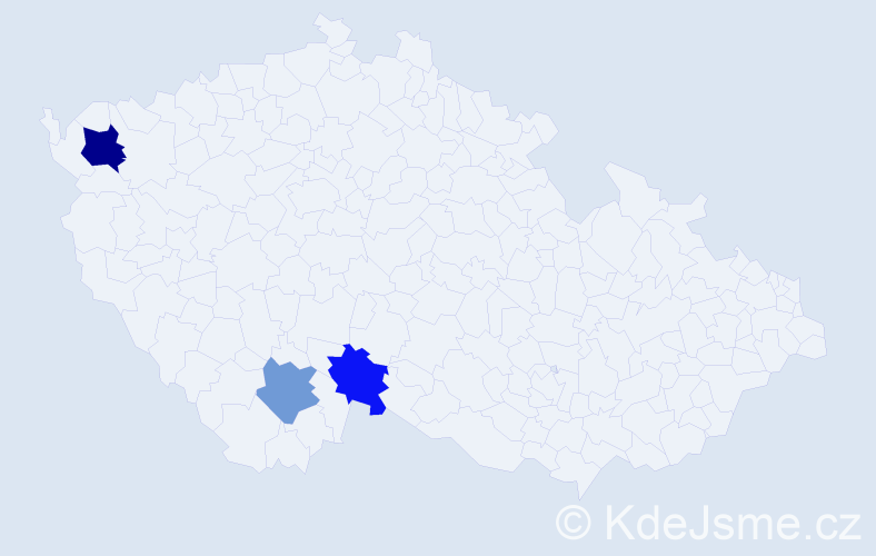 Příjmení: 'Czendreyová', počet výskytů 4 v celé ČR