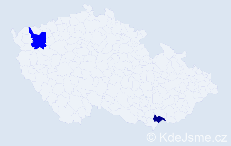 Příjmení: 'Rebout', počet výskytů 3 v celé ČR