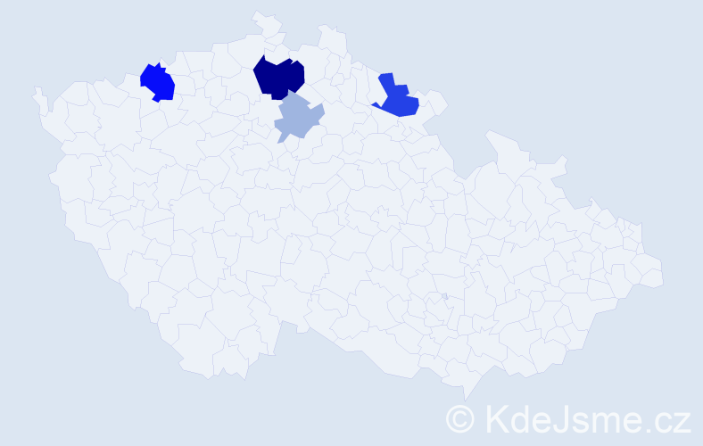 Příjmení: 'Rimpl', počet výskytů 13 v celé ČR