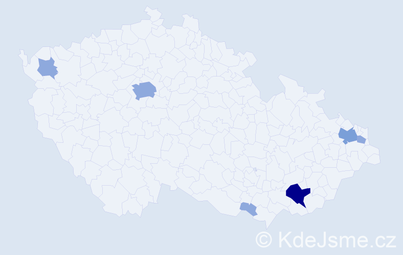 Příjmení: 'Májíčková', počet výskytů 13 v celé ČR