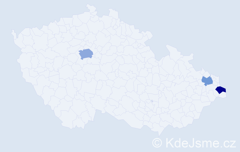 Příjmení: 'Stanieczková', počet výskytů 9 v celé ČR