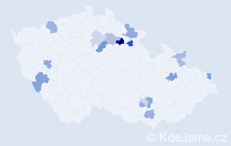Příjmení: 'Kulawiak', počet výskytů 30 v celé ČR