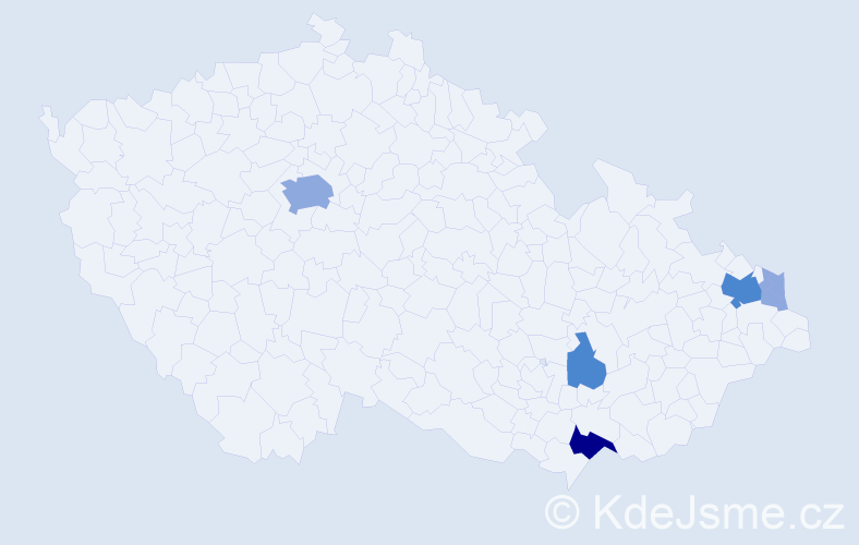 Příjmení: 'Skutecký', počet výskytů 14 v celé ČR