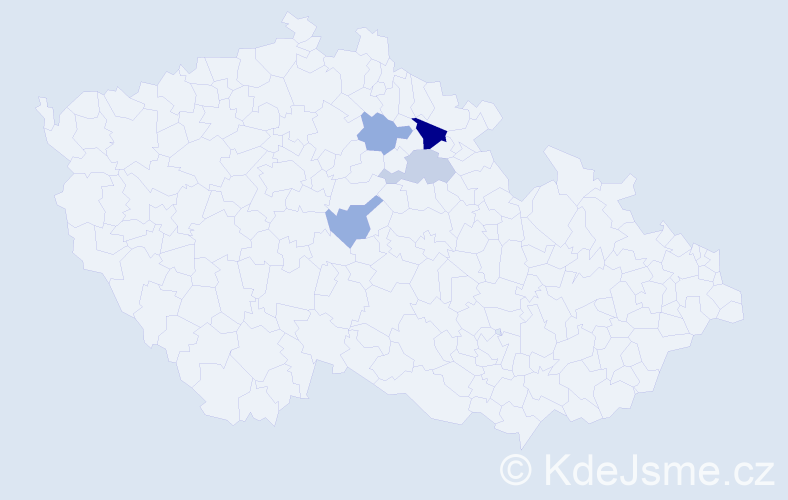 Příjmení: 'Mutzer', počet výskytů 6 v celé ČR