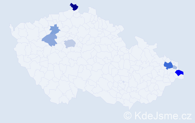 Příjmení: 'Kanderová', počet výskytů 26 v celé ČR