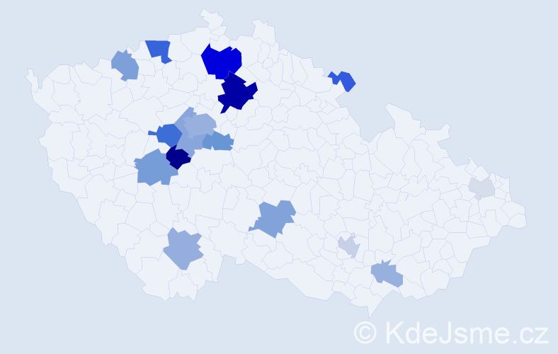 Příjmení: 'Milnerová', počet výskytů 53 v celé ČR