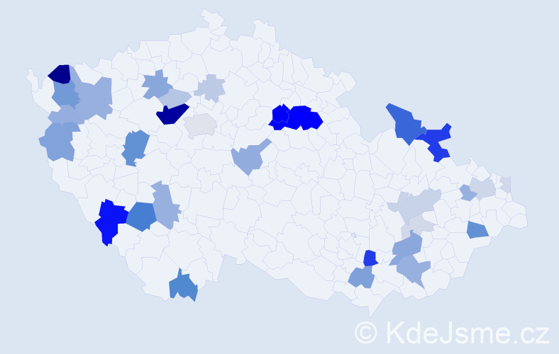 Příjmení: 'Lovas', počet výskytů 115 v celé ČR