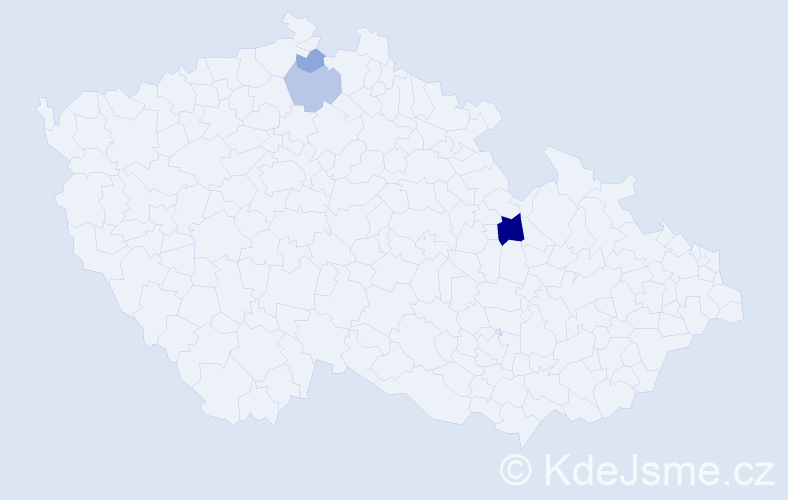 Příjmení: 'Tenenková', počet výskytů 13 v celé ČR